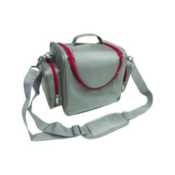 MALLETTE CLARA MEDBAG GRISE ET ROSE