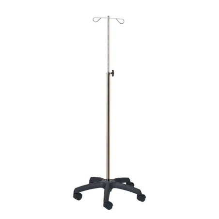 PORTE-SÉRUM 320 2 CROCHETS - BASE INOX