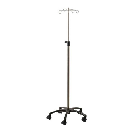 PORTE-SÉRUM 320 4 CROCHETS - BASE INOX