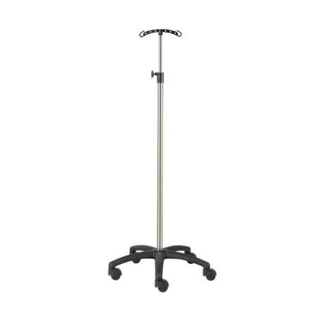 PORTE-SÉRUM 320 2 CROCHETS - BASE ABS NOIR