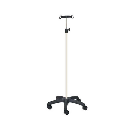 PORTE-SÉRUM 320 2 CROCHETS - BASE ABS NOIR