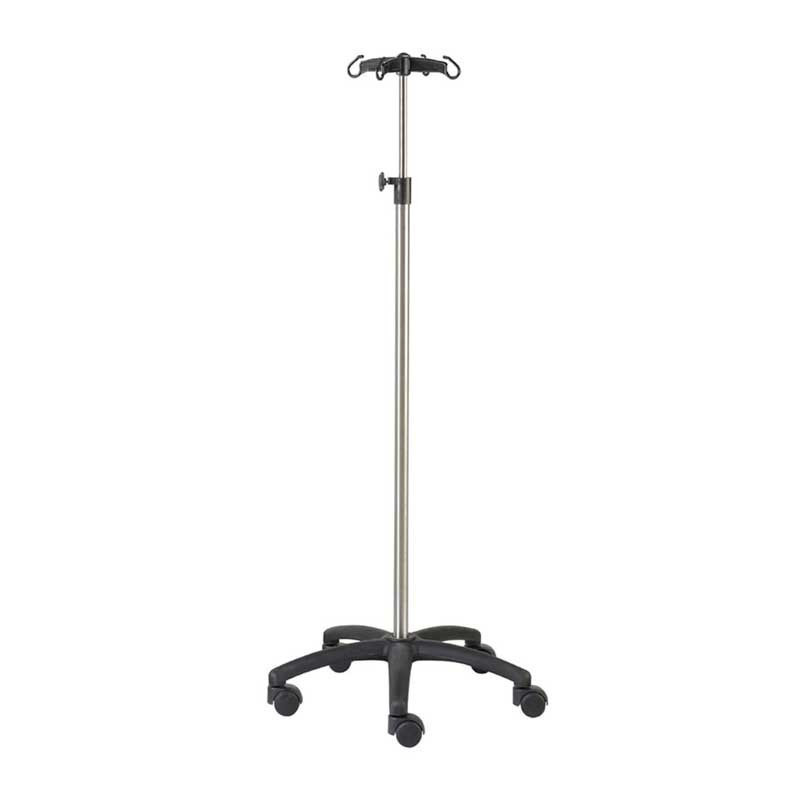 PORTE-SÉRUM 320 4 CROCHETS - BASE ABS NOIR