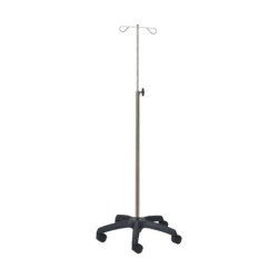 PORTE-SÉRUM 320 2 CROCHETS - BASE ALUMINIUM