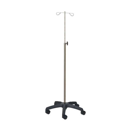 PORTE-SÉRUM 320 2 CROCHETS - BASE ALUMINIUM