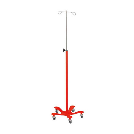 PORTE-SÉRUM 320 2 CROCHETS - BASE ALUMINIUM
