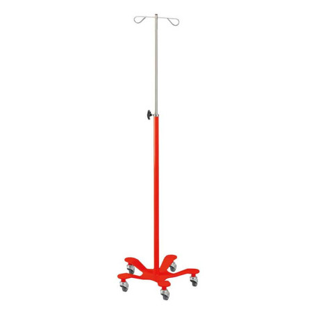 PORTE-SÉRUM 320 2 CROCHETS - BASE ALUMINIUM