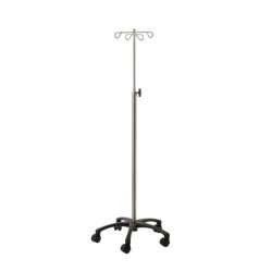 PORTE-SÉRUM 320 4 CROCHETS - BASE ALUMINIUM