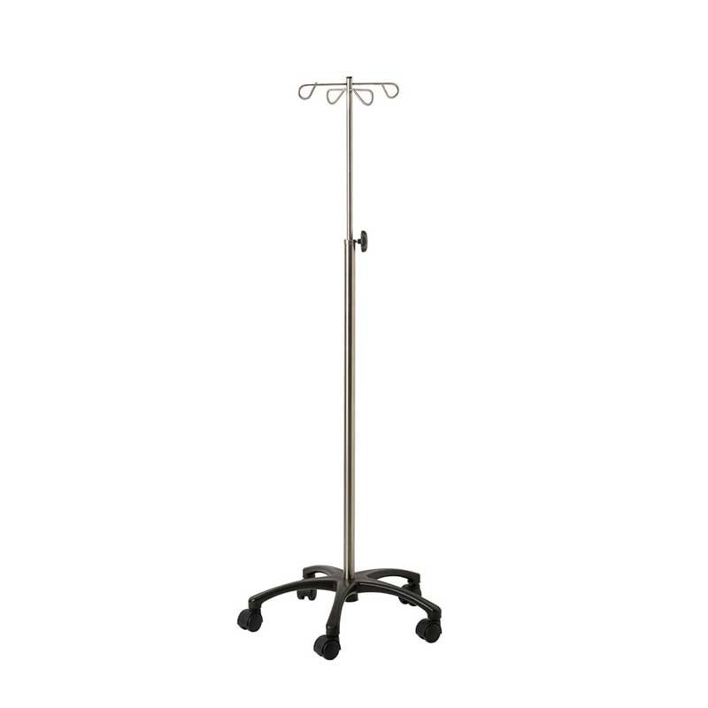PORTE-SÉRUM 320 4 CROCHETS - BASE ALUMINIUM