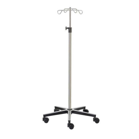 PORTE-SÉRUM 320 4 CROCHETS - BASE ALUMINIUM