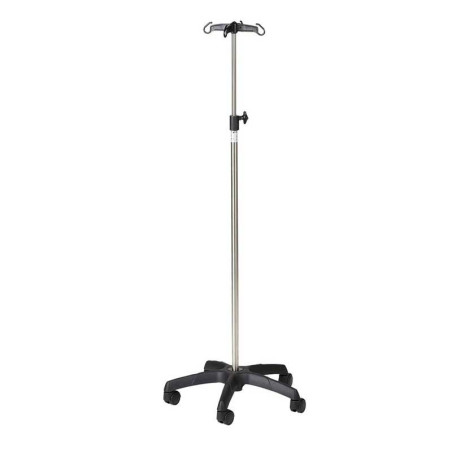 PORTE-SÉRUM 320 4 CROCHETS - BASE ALUMINIUM
